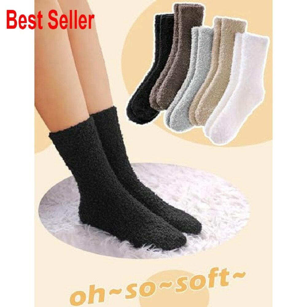 Cozy Fuzzy Socks Plush Winter Sleep Slipper Socks Soft Warm Calf Length - Picture 4 of 8